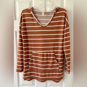 Vanilla Bay Brown and White Striped Top